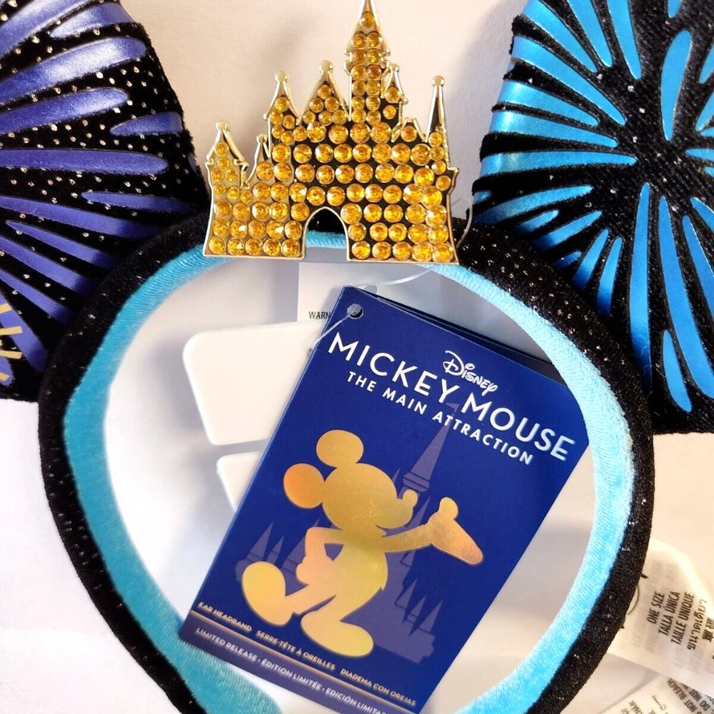 Disney Mickey Main Attraction Ears Fireworks Cinderella Castle Headband One Size - Picture 4 of 6